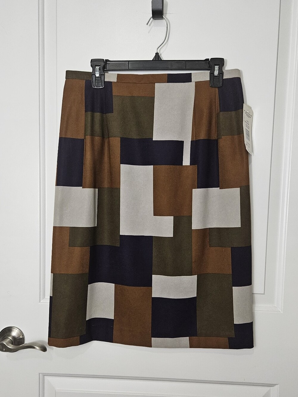 NWT Harve Benard 12 Colorblock Geometric Color Block Pencil Skirt Academia Retro